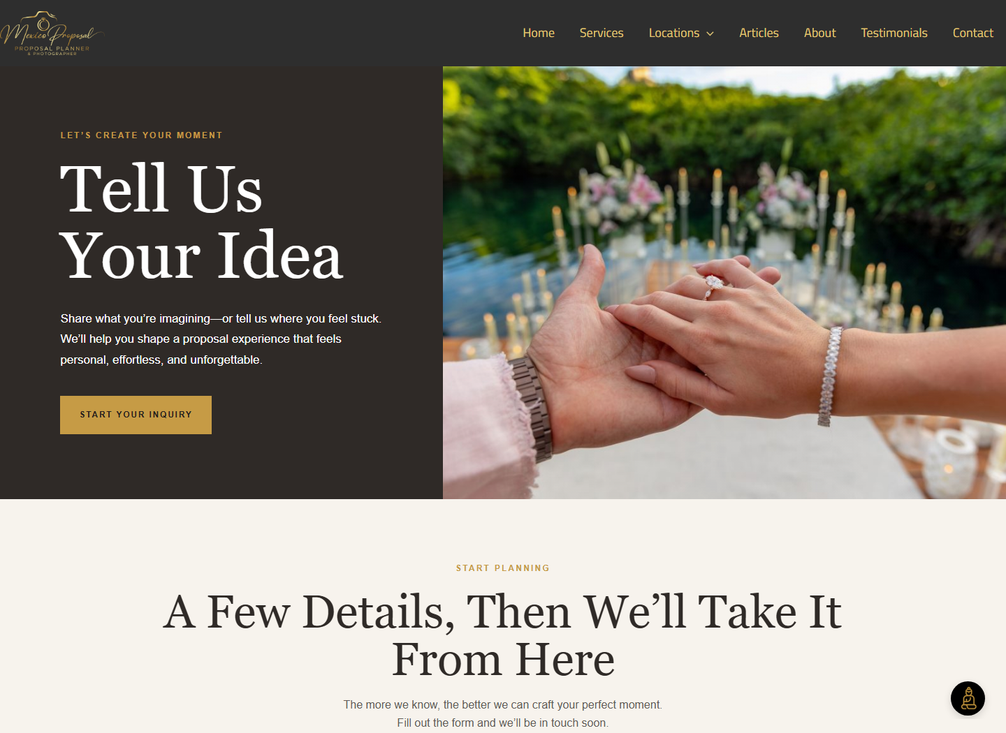 Desktop view of the Mexico Proposal contact page