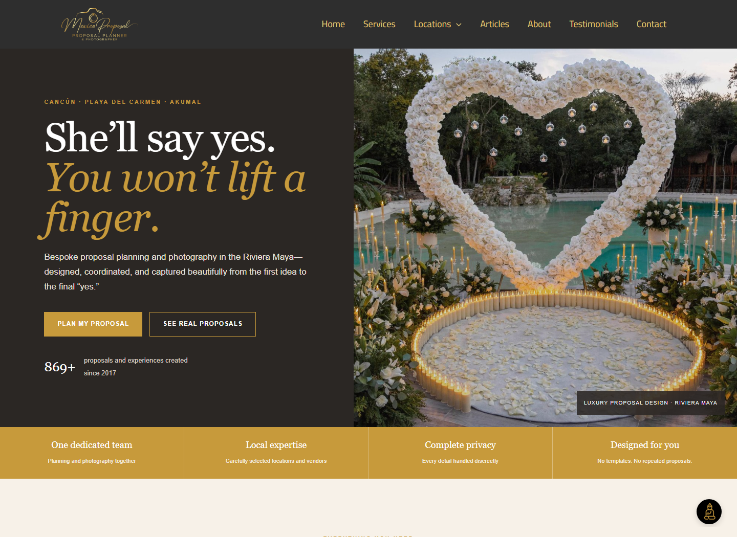Desktop view of the Mexico Proposal website homepage